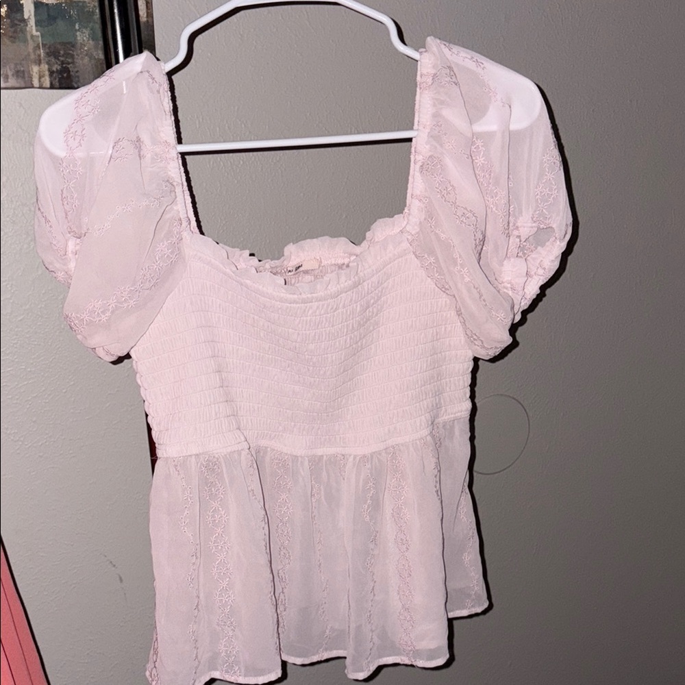 Elegant Pink Lace Women's Top